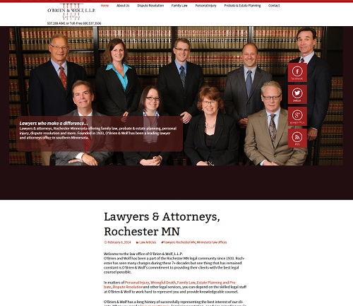 Thumbshot of O'Brien & Wolf Law Firm Website