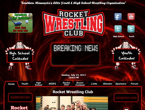 Thumbshot of Rocket Wrestling website