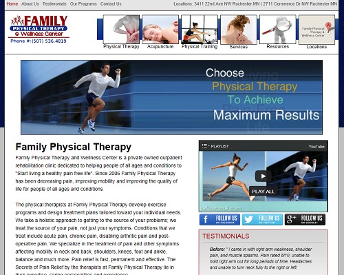 family physical therapy website project